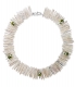 Collier mit 5 Giftfröschen grün lackiert mit Silberkronen