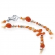 Mixkette 80cm Petit Petit Roi Orange/silber goldplattiert
