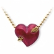 Loveheart Anhänger  rot lackiert  in Gold