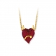 Loveheart Anhänger Mini  rot lackiert  in Gold