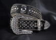 B.B.Simon Gürtel Toledo Leder-schwarz mit Swarovski